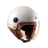 Casco EL'JETTIN 6.0, un casco demi-jet bianco perlato con visiera trasparente. Da TUCANO URBANO.